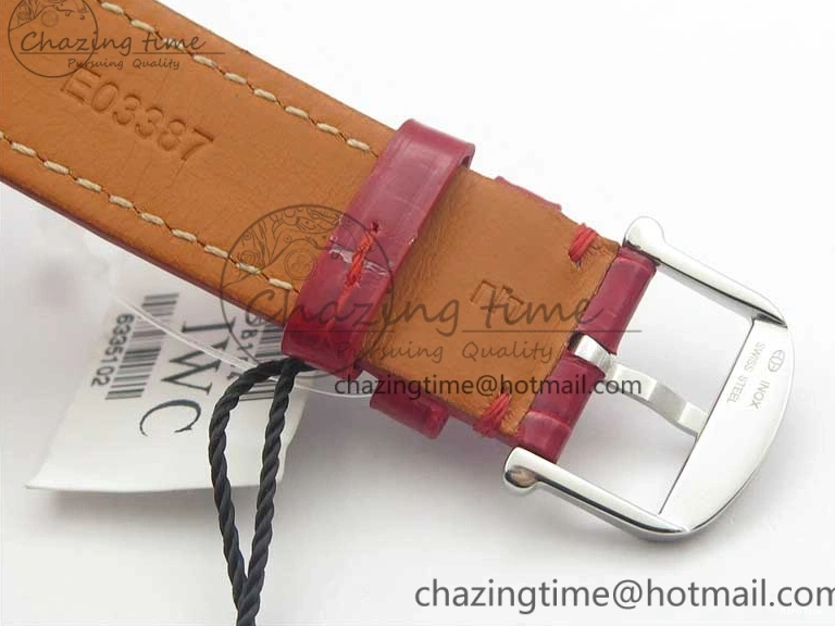 MIROTIME 0317 Portofino Automatic 37 SS M+F 1:1 Best Edition Silver Dial RG Markers on Red Crocodile Strap A Reliable 7154